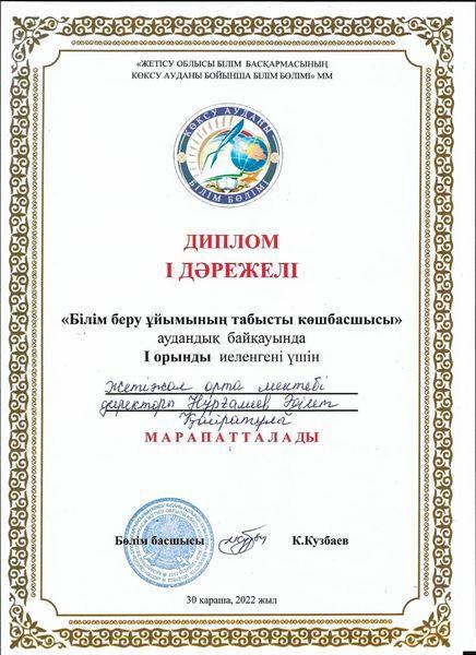 "Білім беру ұйымының табысты көшбасшы" аудандық байқауына Жетіжал орта мектебінің директоры Нұрғалиев Әділет Қайратұлы қатысып, 1 орынға ие болды.Шын жүректен құттықтаймыз!!!