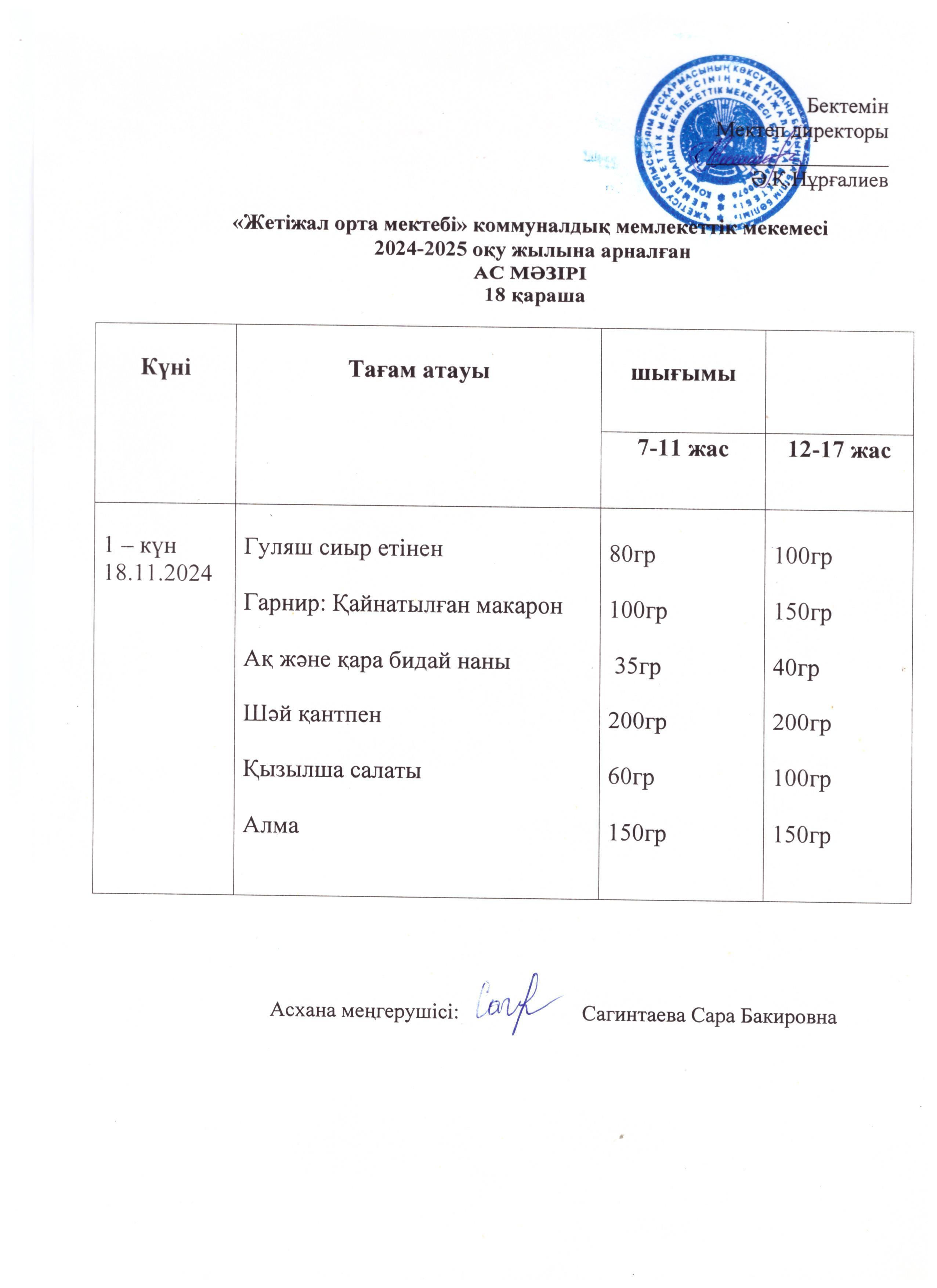 Ас мәзірі 18.11.2024ж