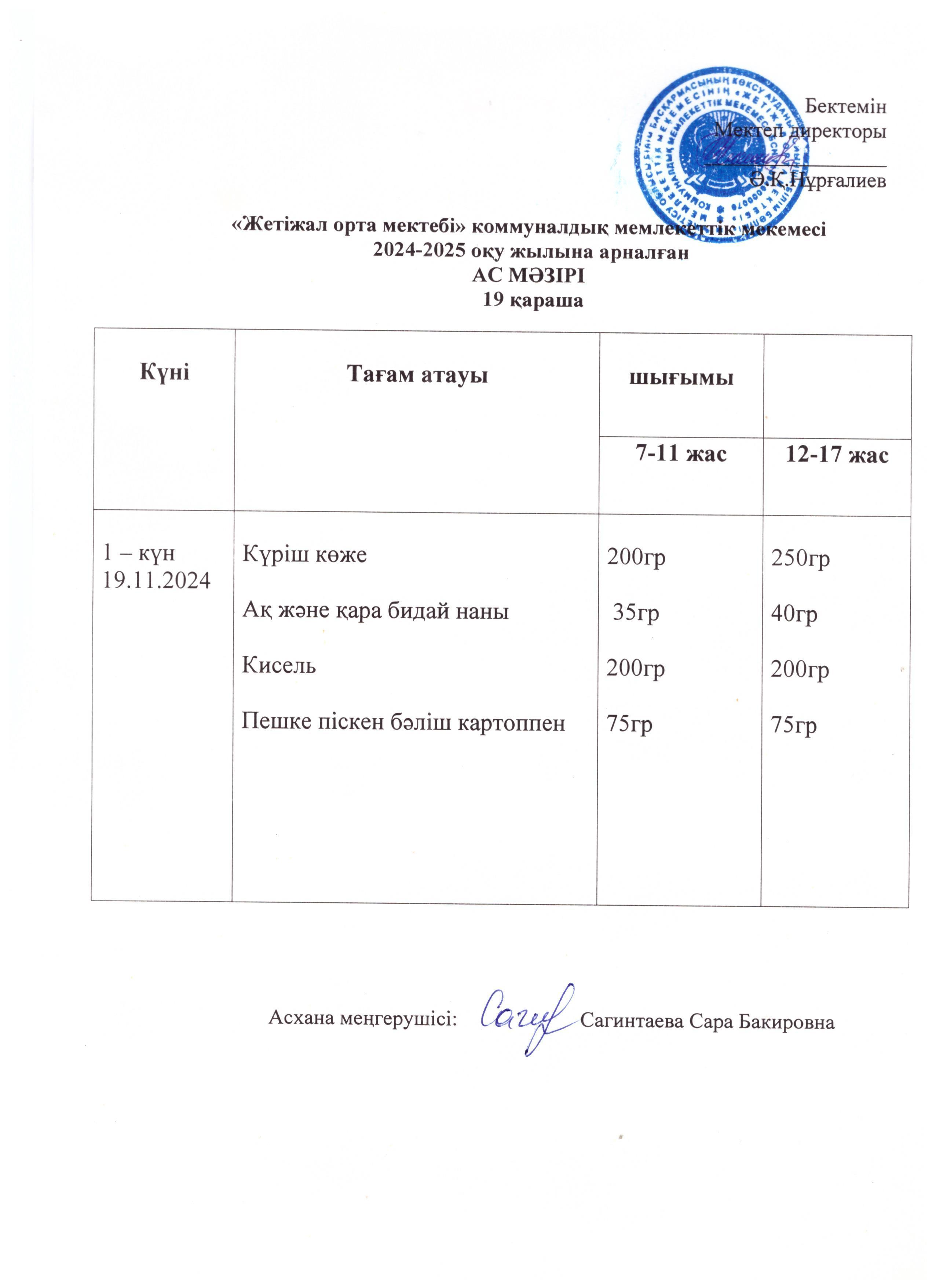 Ас мәзірі 19.11.2024ж