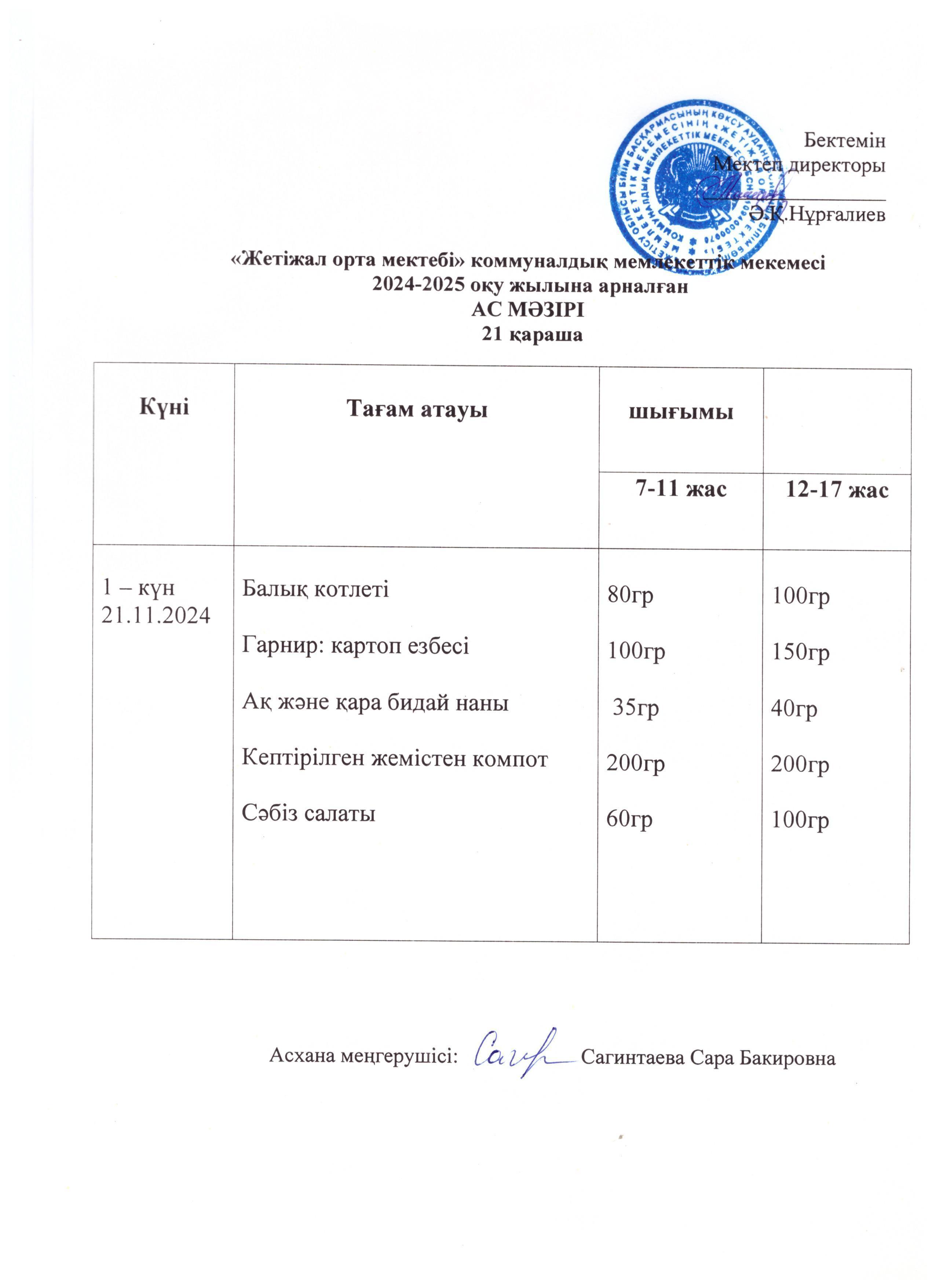 Ас мәзірі 21.11.2024ж