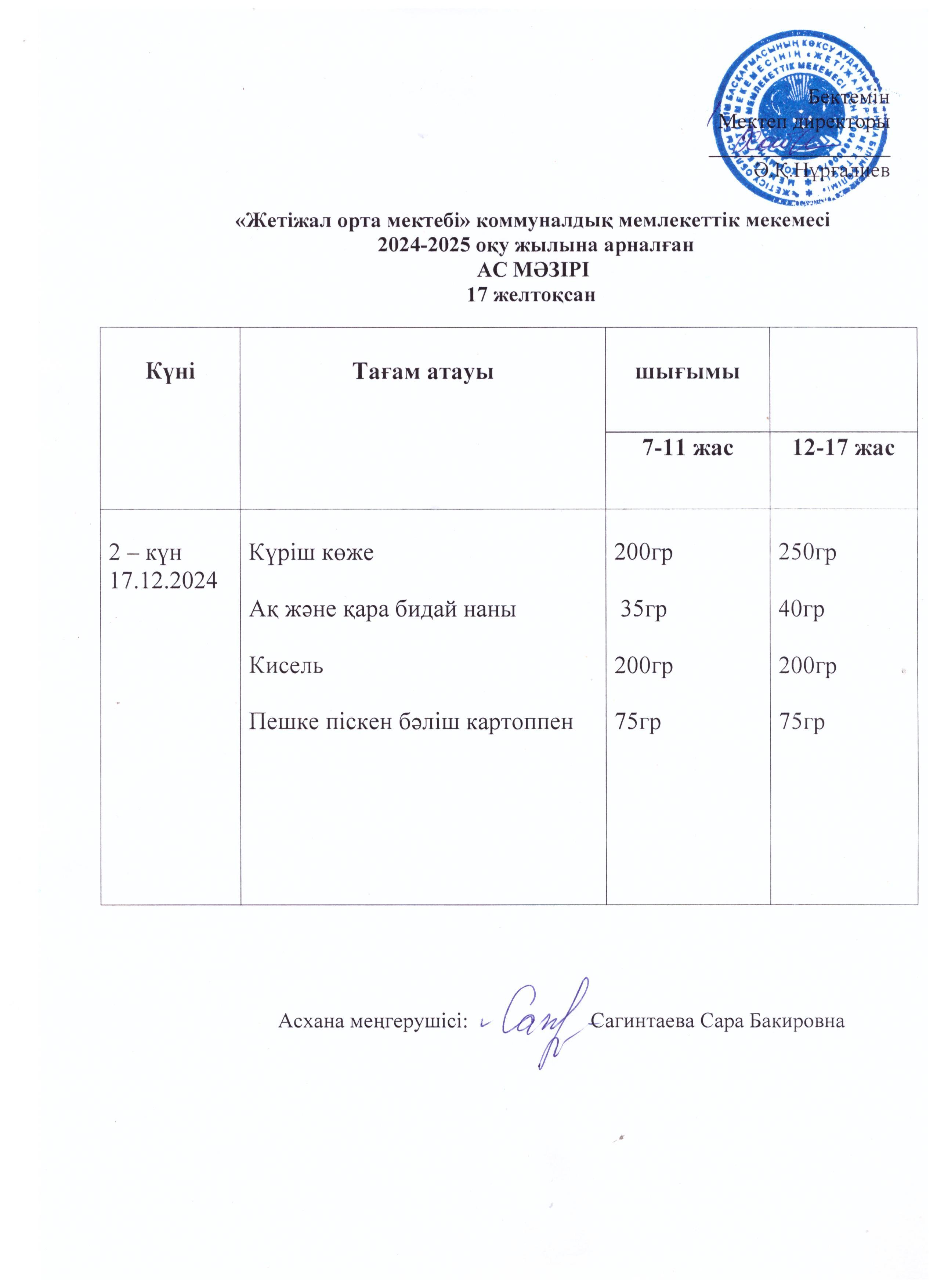 Ас мәзірі 17.12.2024ж