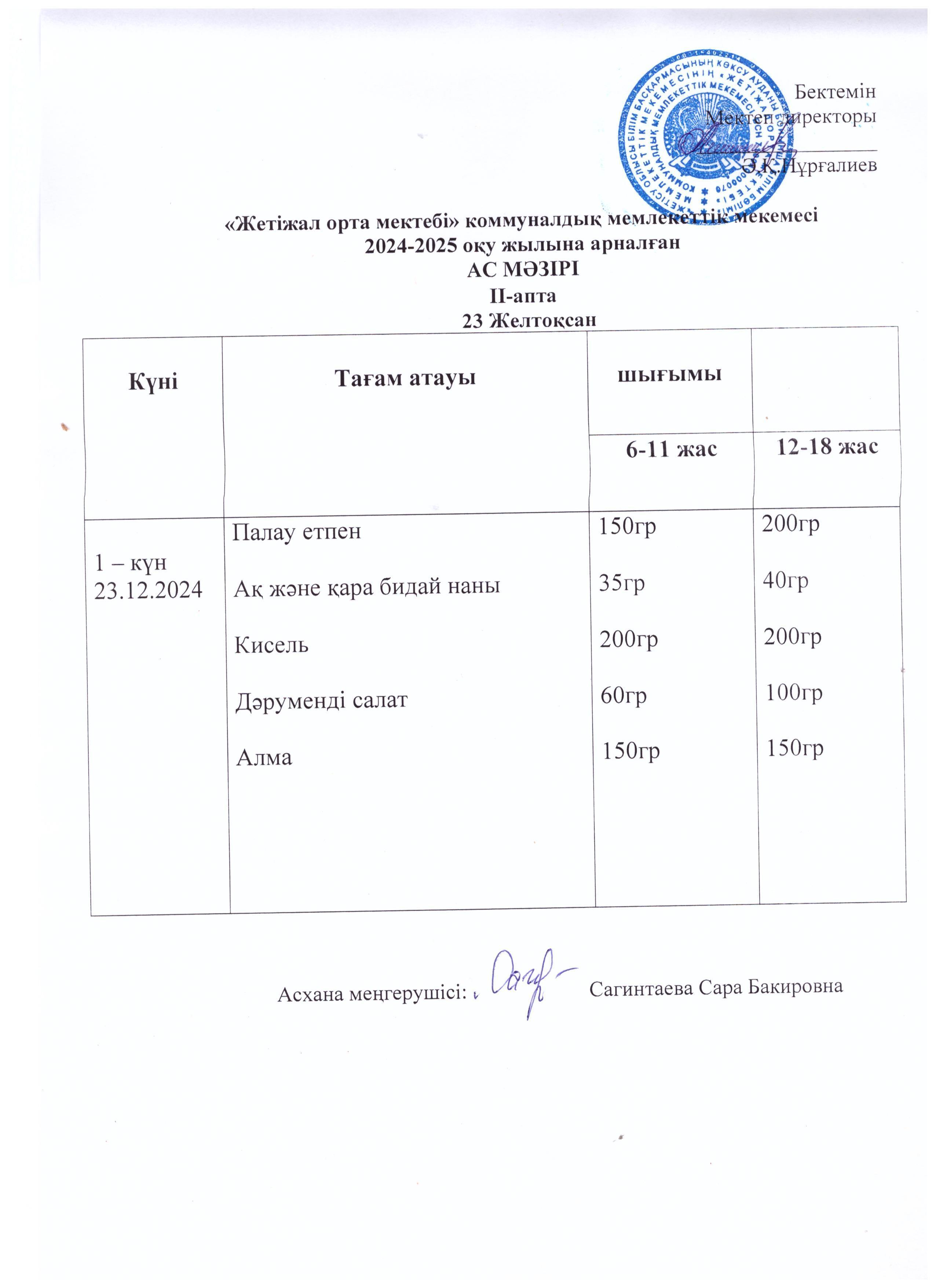 Ас мәзірі 23.12.2024ж